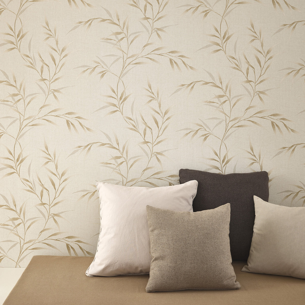 Veer Decor Yamato Leaves Beige Wallpaper 8413-VRFW-AG1