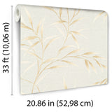 Veer Decor Yamato Leaves Beige Wallpaper 8413-VRFW-AG1