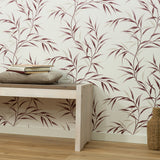 Veer Decor Yamato Leaves Red Wallpaper 8413-VRFW-AG2