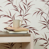 Veer Decor Yamato Leaves Red Wallpaper 8413-VRFW-AG2