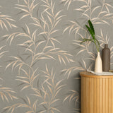 Veer Decor Yamato Leaves Brown Wallpaper 8413-VRFW-AG3