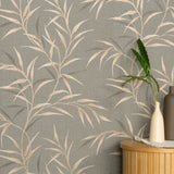 Veer Decor Yamato Leaves Brown Wallpaper 8413-VRFW-AG3