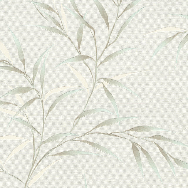Veer Decor Yamato Leaves Teal Wallpaper 8413-VRFW-AG4