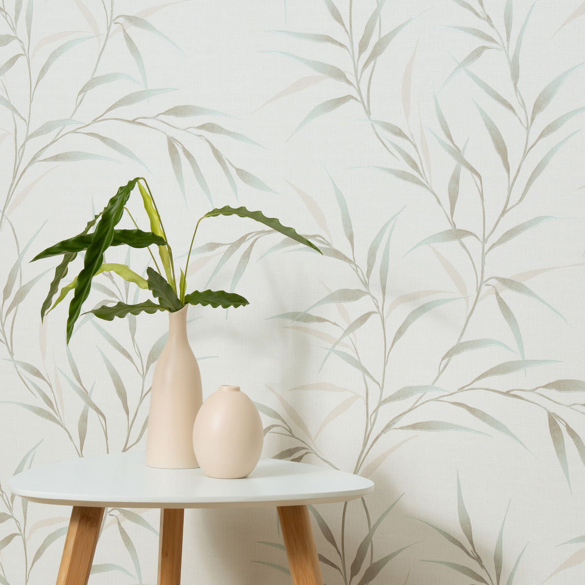 Veer Decor Yamato Leaves Teal Wallpaper 8413-VRFW-AG4