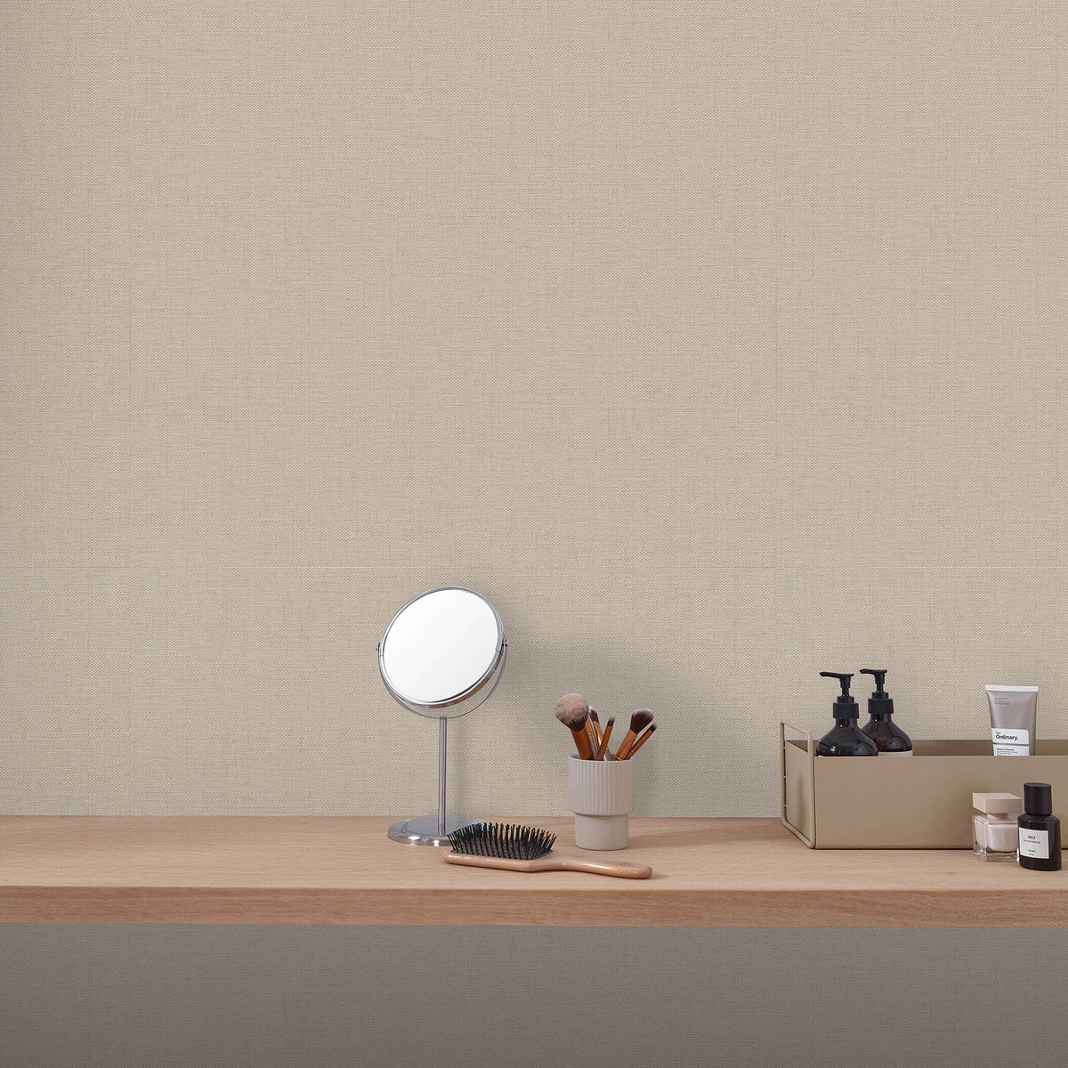 Veer Decor Echo Jute Texture Taupe Wallpaper 8413-VRFW-AH11