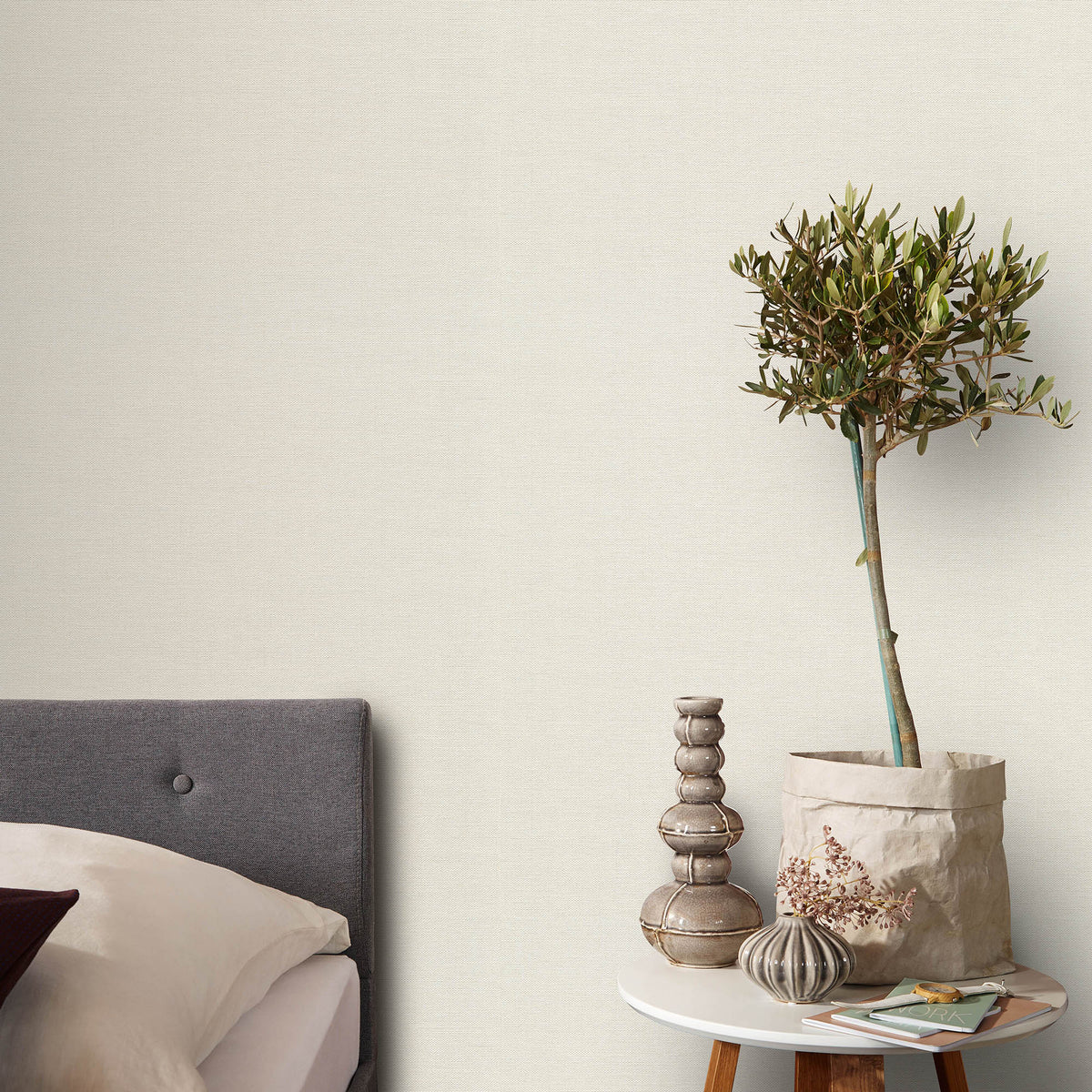 Veer Decor Echo Jute Texture Cream Wallpaper 8413-VRFW-AH6