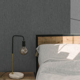 Veer Decor Soft Loom Stria Black Wallpaper 8413-VRFW-AI6