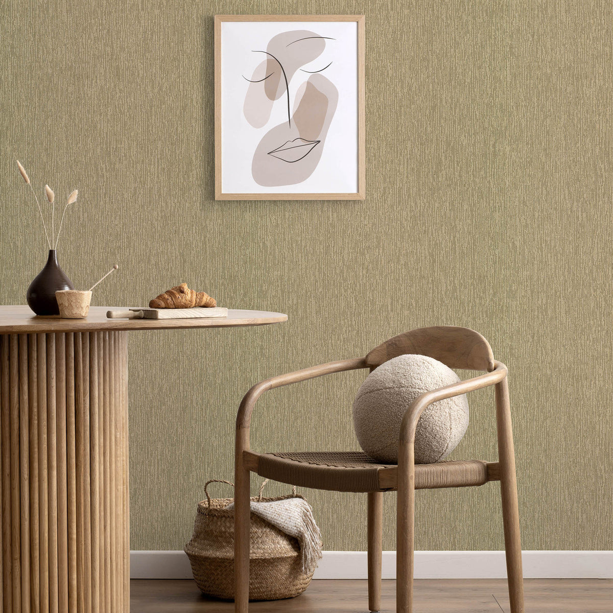 Veer Decor Soft Loom Stria Gold Wallpaper 8413-VRFW-AI9