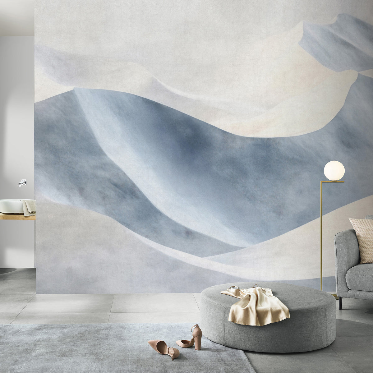 Veer Decor Velvet Dunes Blue Wall Mural 8413-VRFW-AL