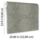 Veer Decor Scala Crocodile Skin Brown Wallpaper 8414-VRINC-A
