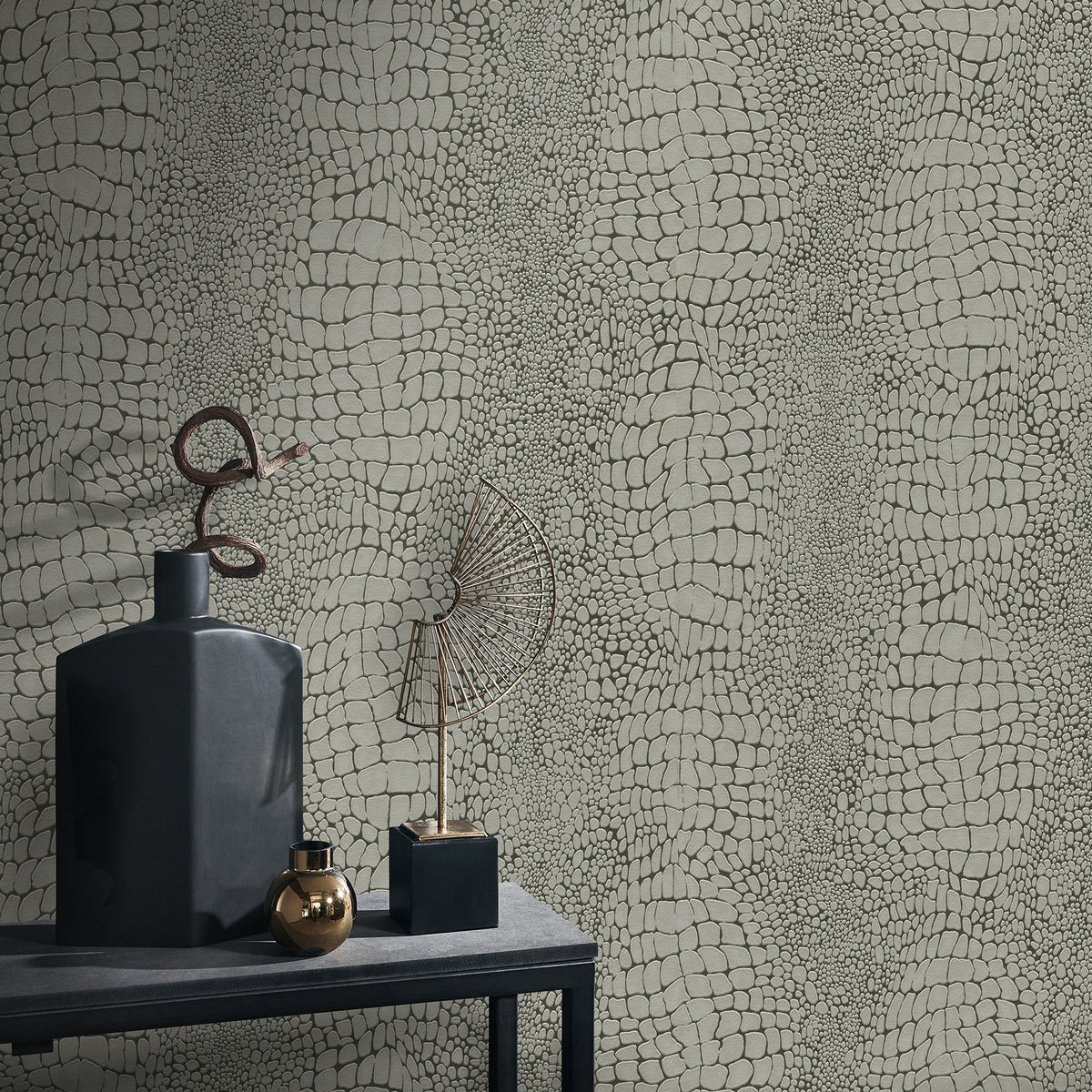 Veer Decor Scala Crocodile Skin Brown Wallpaper 8414-VRINC-A