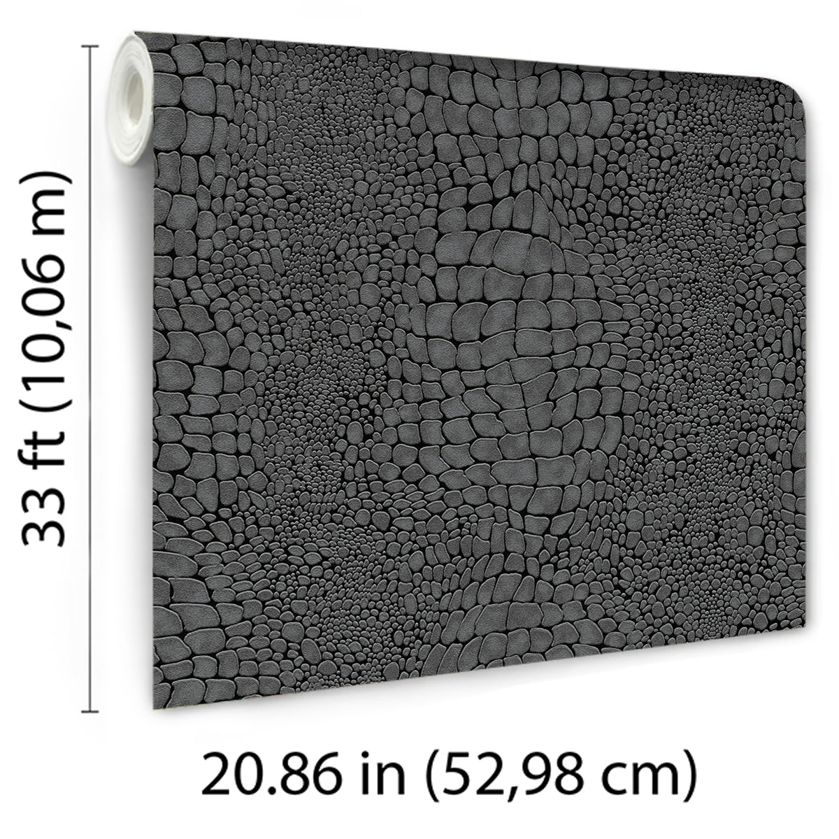 Veer Decor Scala Crocodile Skin Black Wallpaper 8414-VRINC-A