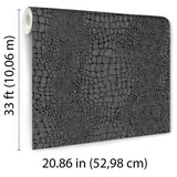 Veer Decor Scala Crocodile Skin Black Wallpaper 8414-VRINC-A