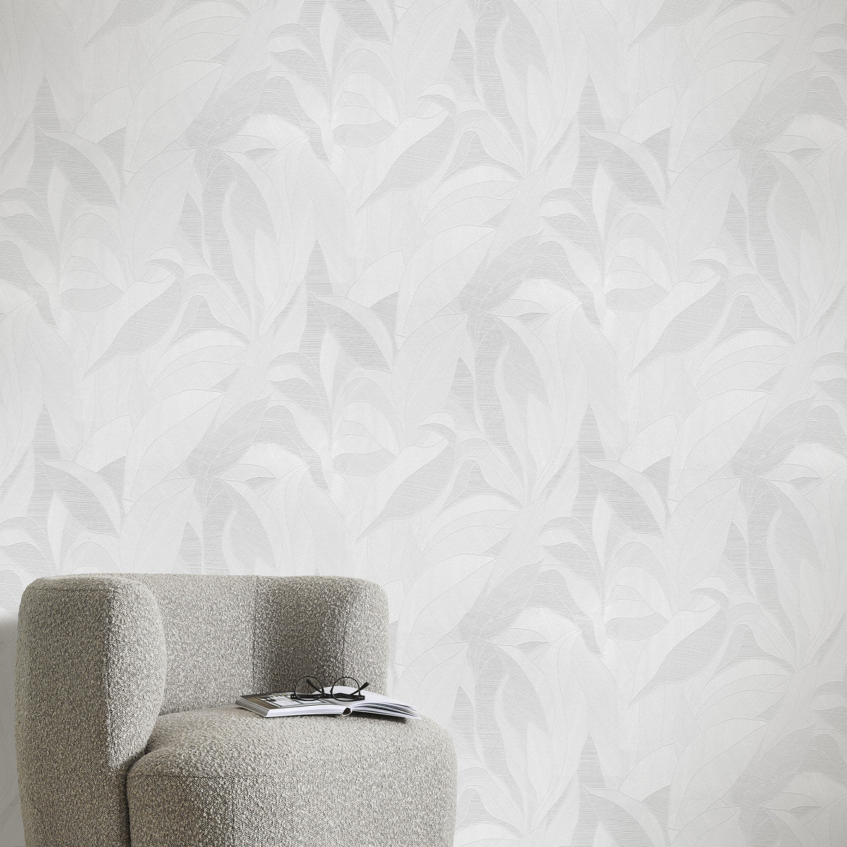 Veer Decor Silvana Leaves White Wallpaper 8414-VRINC-AB1