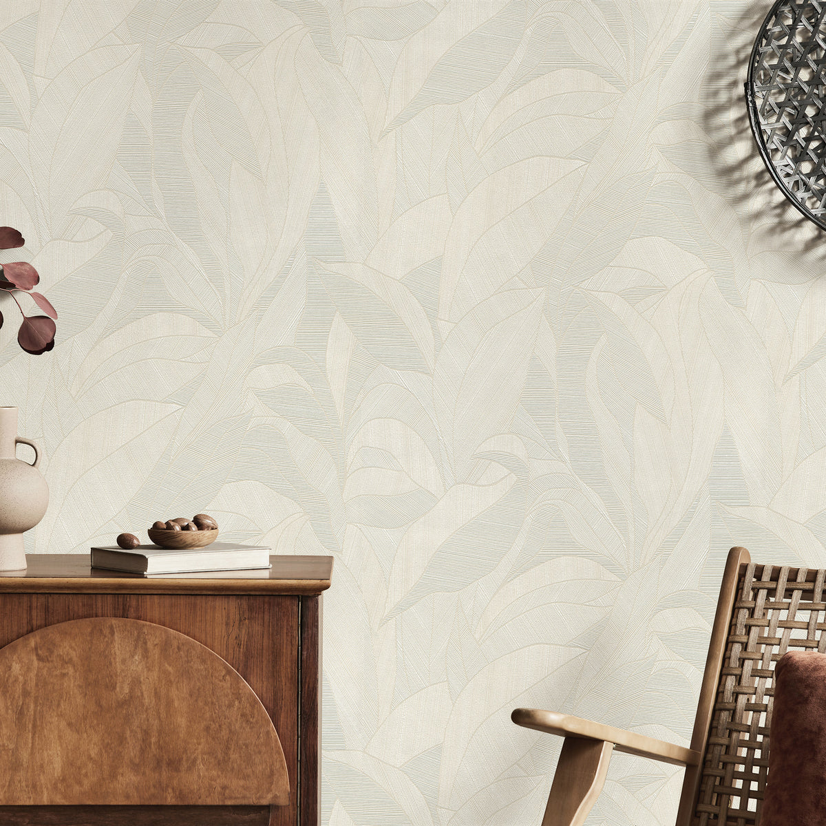 Veer Decor Silvana Leaves Beige Wallpaper 8414-VRINC-AB2