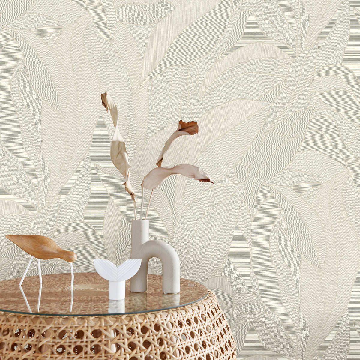 Veer Decor Silvana Leaves Beige Wallpaper 8414-VRINC-AB2