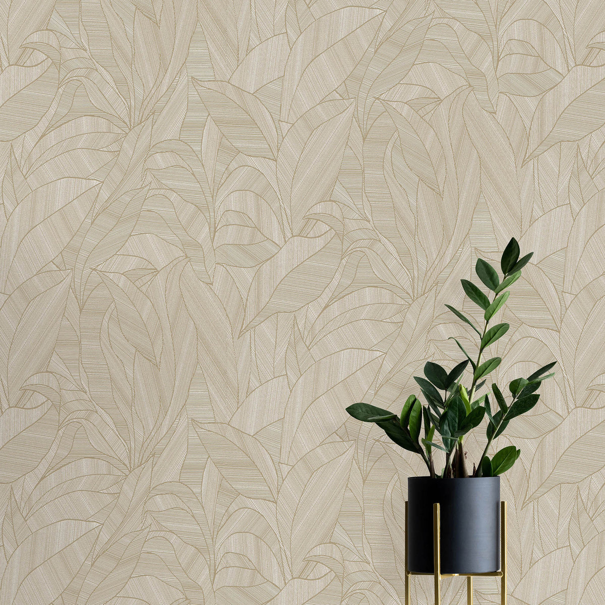 Veer Decor Silvana Leaves Brown Wallpaper 8414-VRINC-AB4