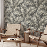 Veer Decor Calvado Palm Black Wallpaper 8414-VRINC-AC3