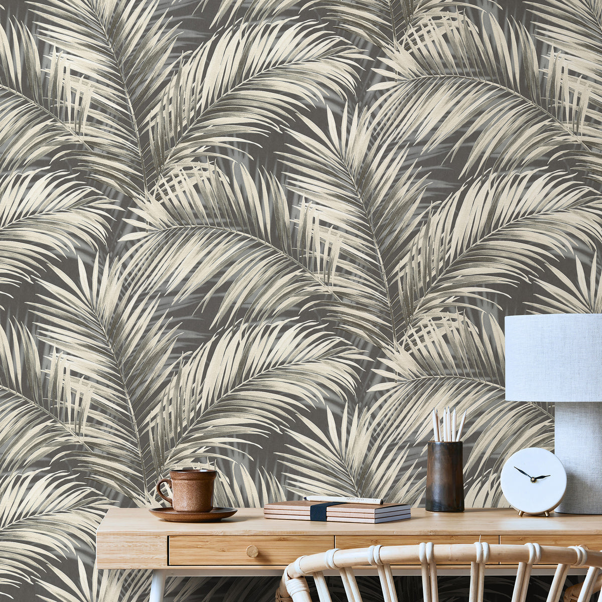 Veer Decor Calvado Palm Black Wallpaper 8414-VRINC-AC3