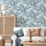 Veer Decor Calvado Palm Blue Wallpaper 8414-VRINC-AC4