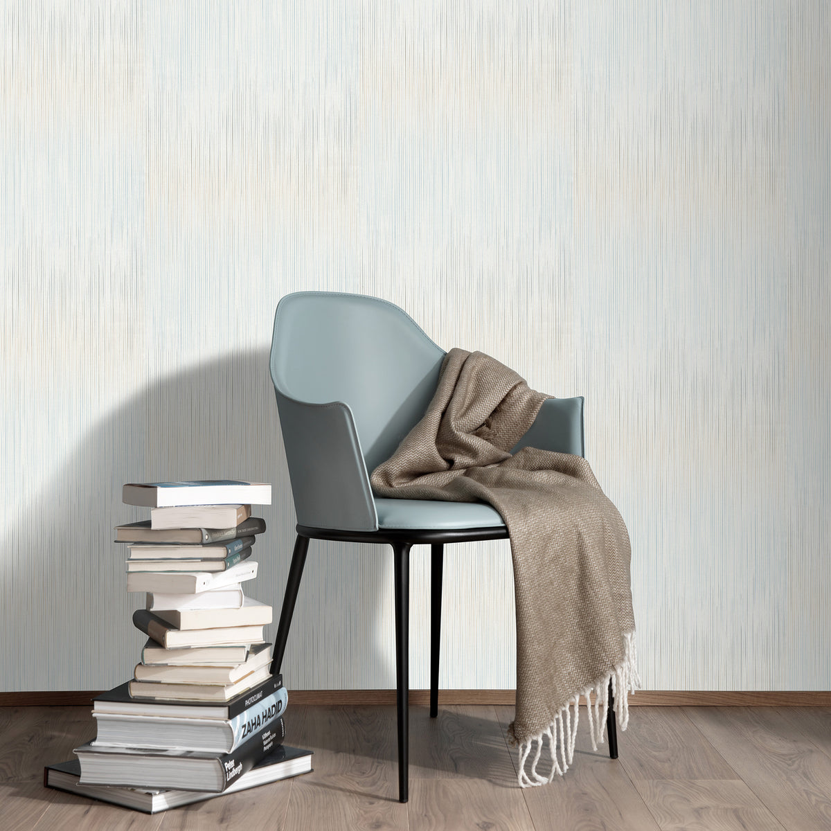 Veer Decor Ravello Raised Stria Blue Wallpaper 8414-VRINC-AD