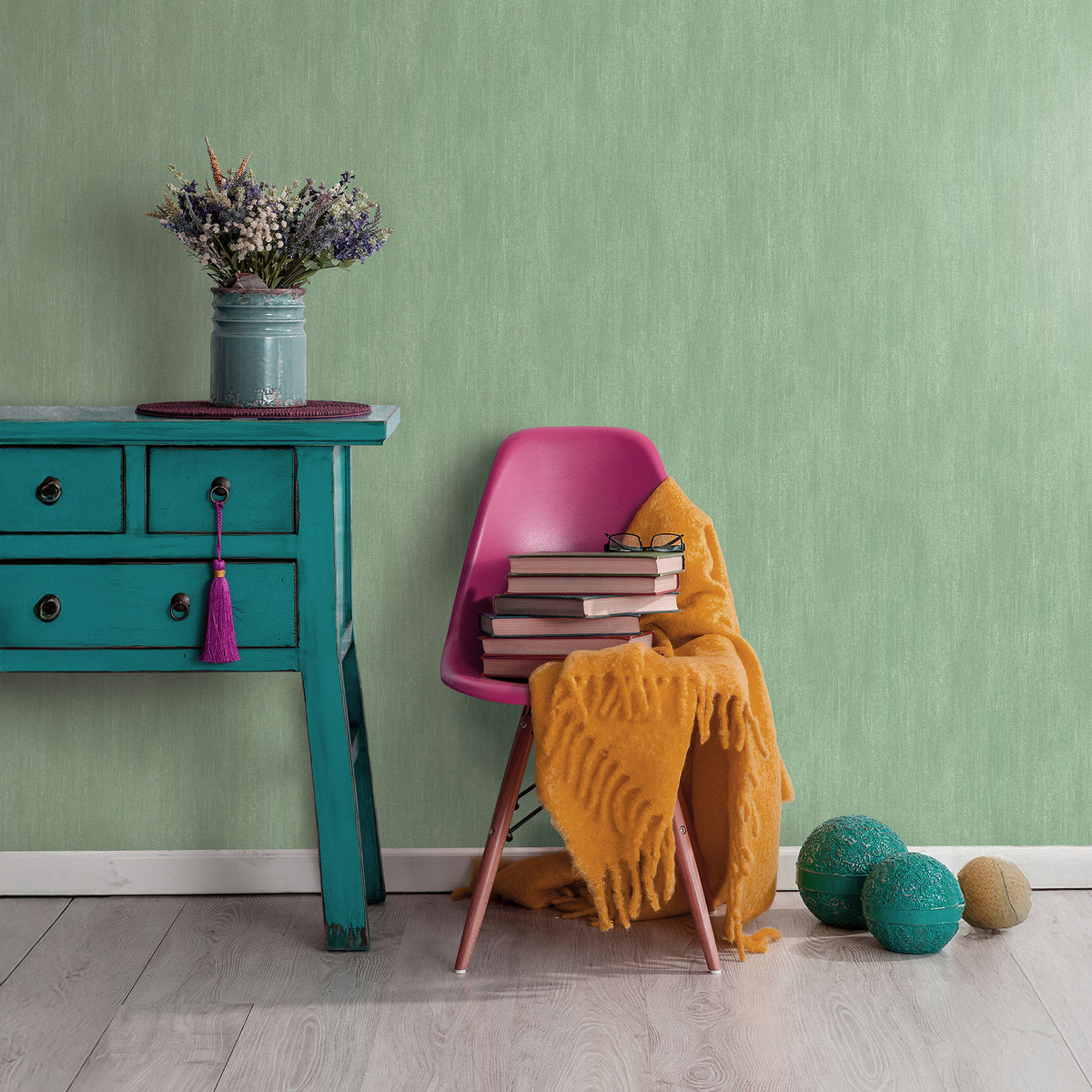 Veer Decor Solano Raised Texture Green Wallpaper 8414-VRINC-