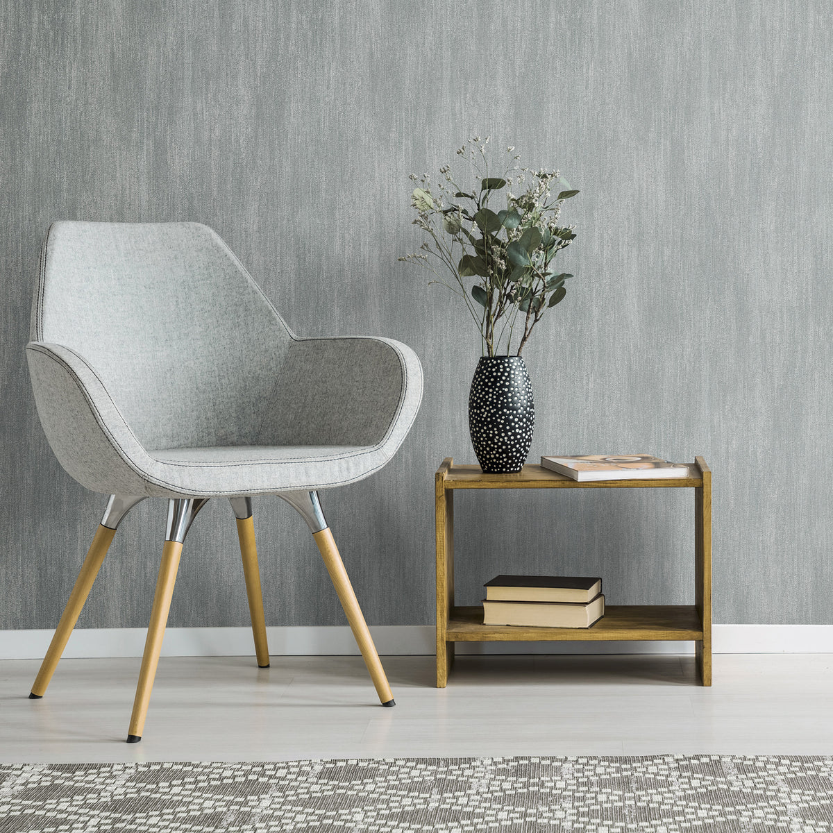 Veer Decor Solano Raised Texture Dark Grey Wallpaper 8414-VR