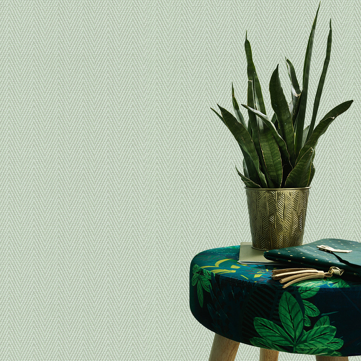 Veer Decor Varella Chevron Stripe Green Wallpaper 8414-VRINC