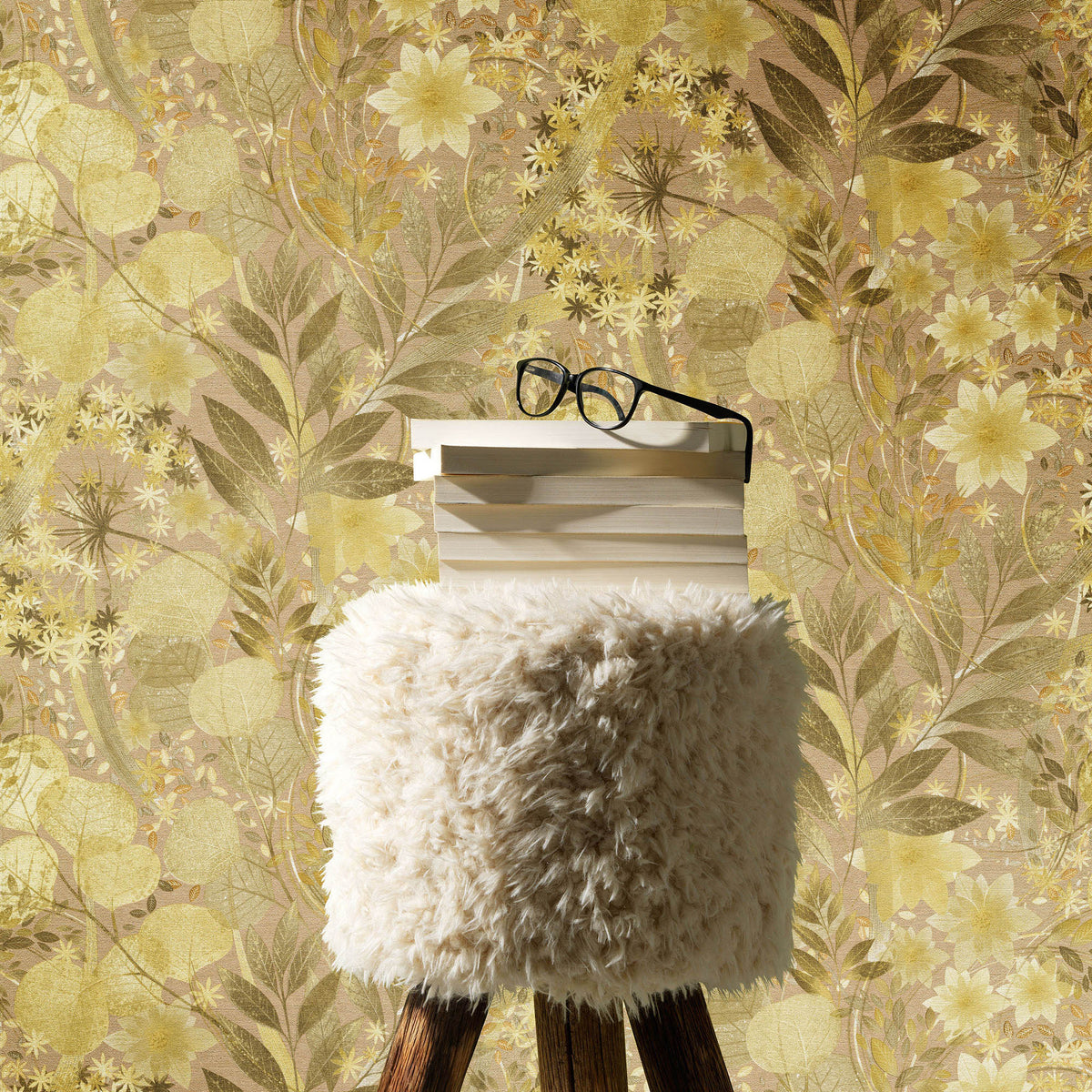 Veer Decor Secret Grove Yellow Wallpaper 8415-VRSG-AB2