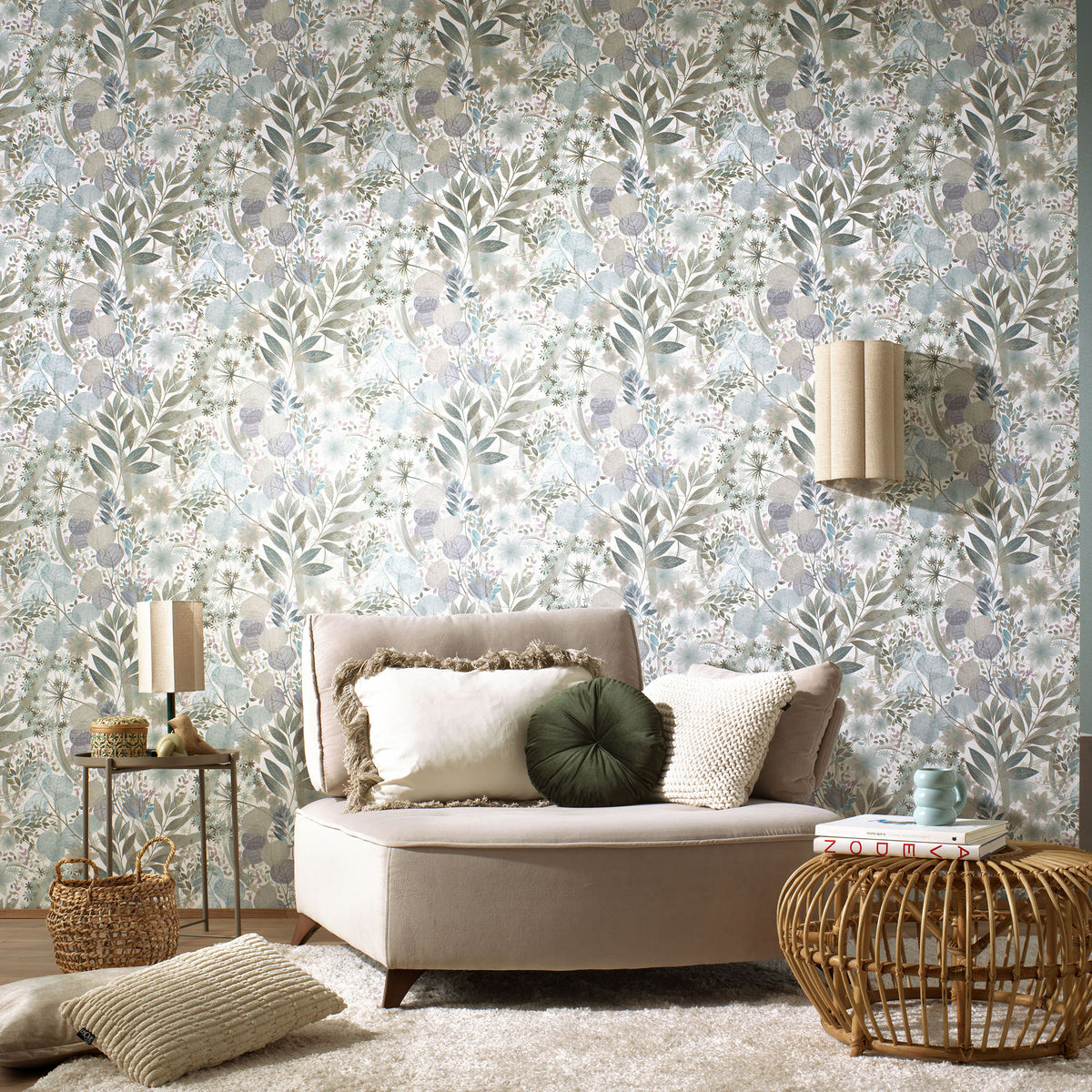 Veer Decor Secret Grove Blue Wallpaper 8415-VRSG-AB3