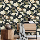 Veer Decor Fairy Blossom Black Wallpaper 8415-VRSG-AC2