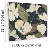 Veer Decor Fairy Blossom Black Wallpaper 8415-VRSG-AC2