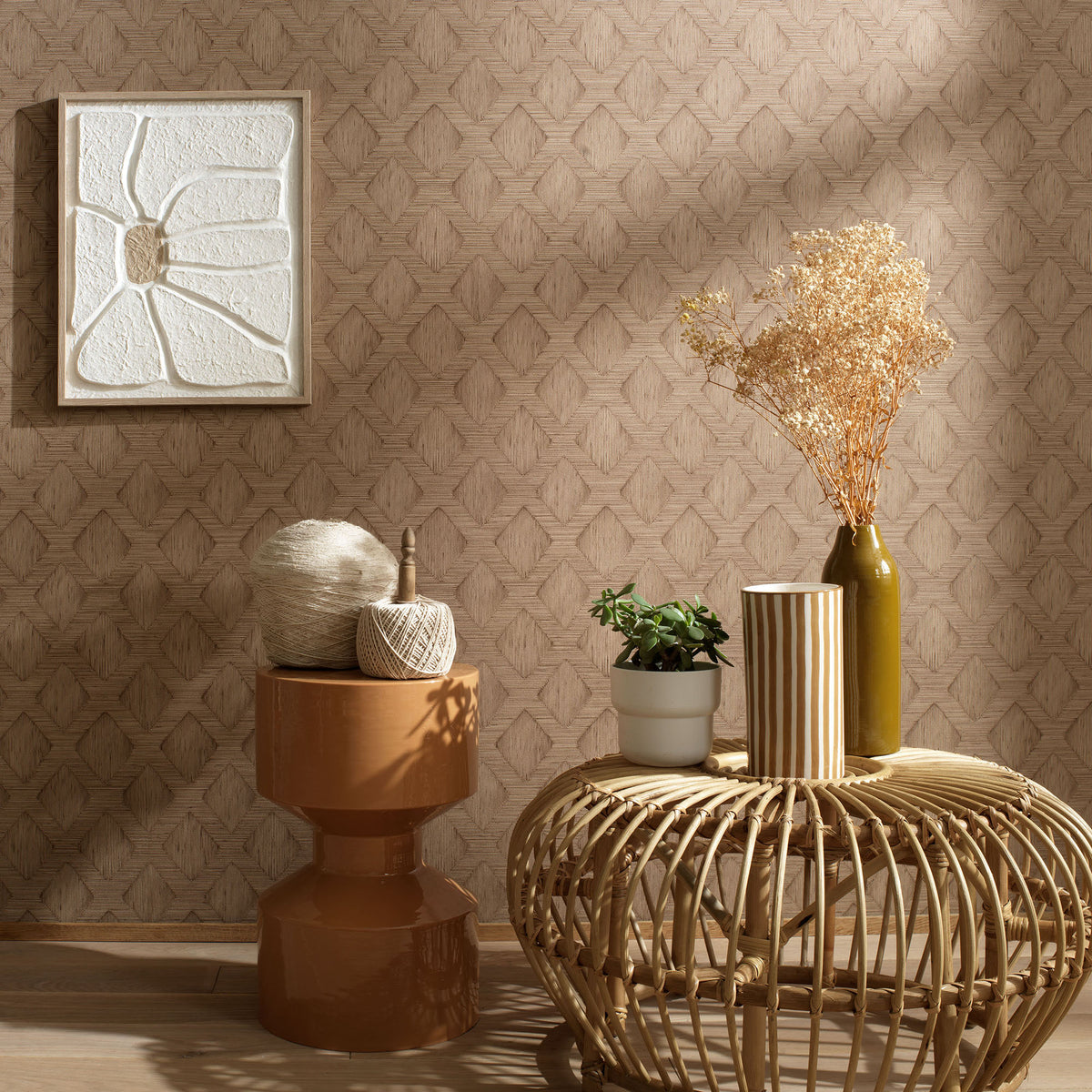 Veer Decor Hidden Harmony Brown Wallpaper 8415-VRSG-AD2