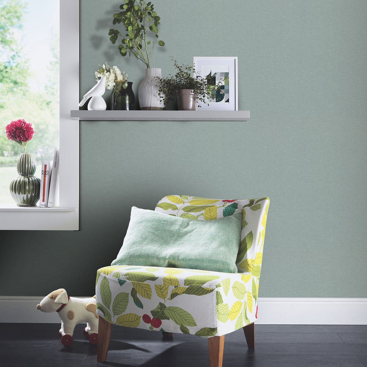 Veer Decor Linen Serenity Teal Wallpaper 8415-VRSG-AE10