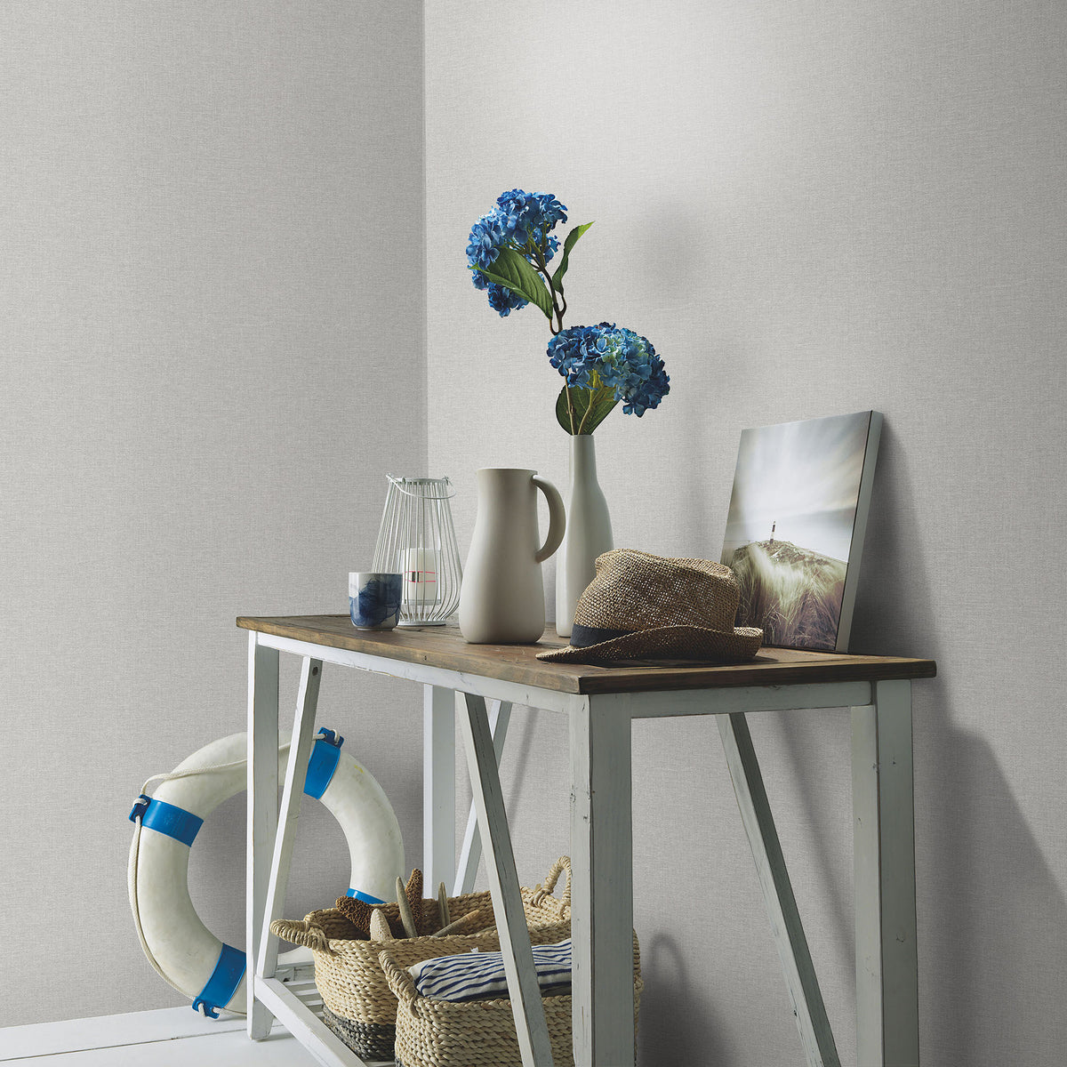 Veer Decor Linen Serenity Light Grey Wallpaper 8415-VRSG-AE1