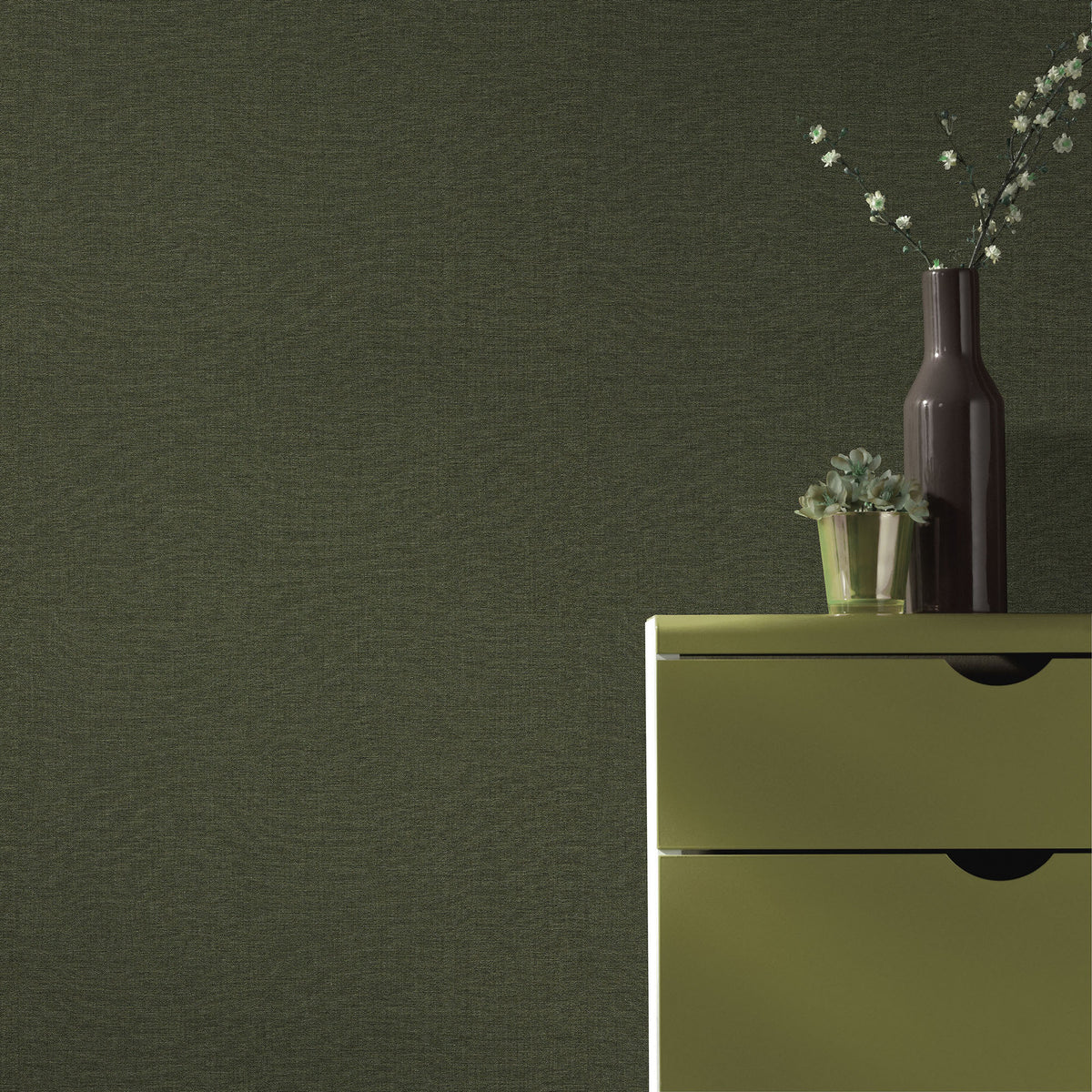 Veer Decor Linen Serenity Green Wallpaper 8415-VRSG-AE14