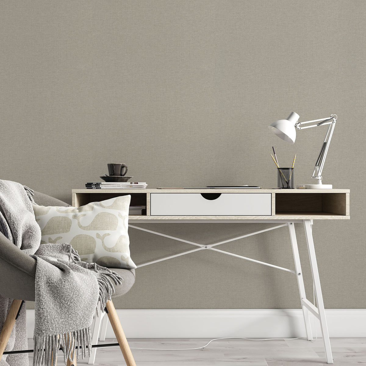 Veer Decor Linen Serenity Taupe Wallpaper 8415-VRSG-AE15