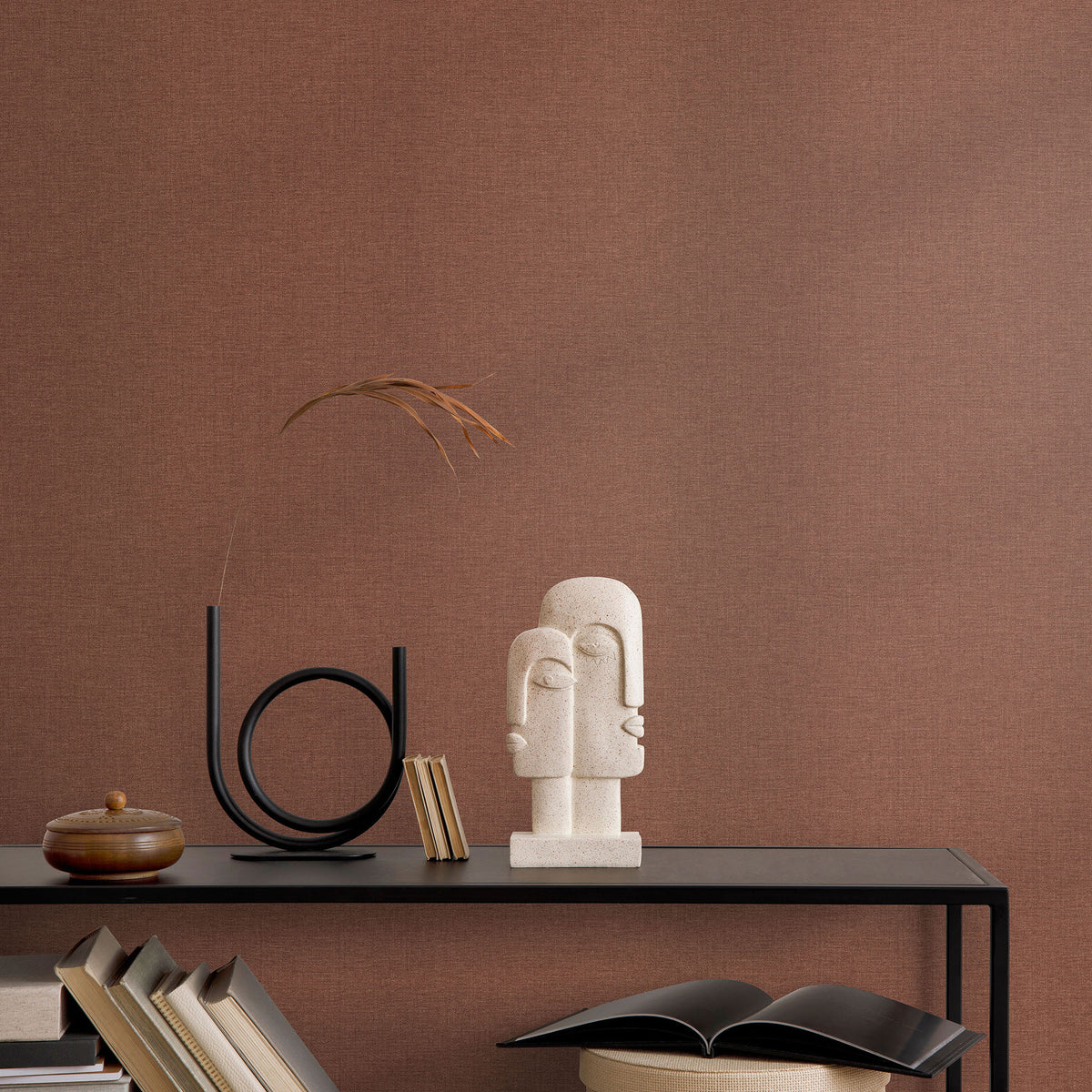 Veer Decor Linen Serenity Red Wallpaper 8415-VRSG-AE4
