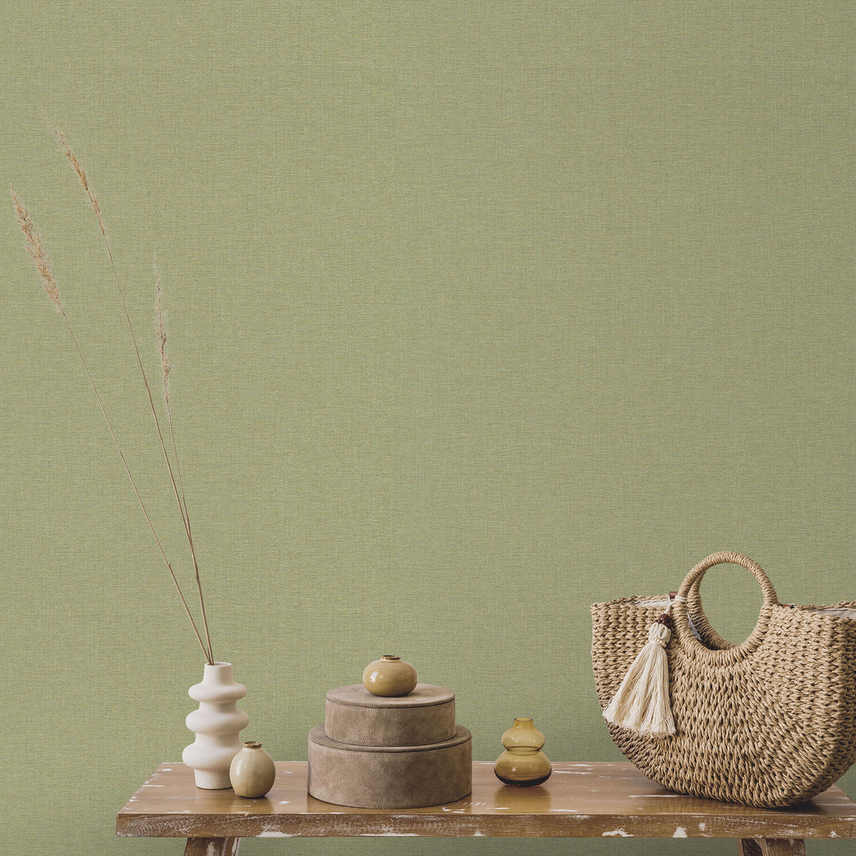 Veer Decor Linen Serenity Sage Wallpaper 8415-VRSG-AE5