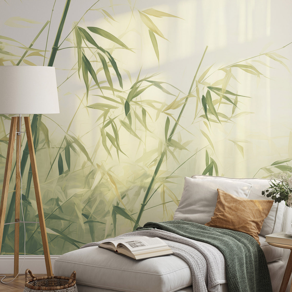 Veer Decor Bamboo Breeze Green Wall Mural 8416-VRZM-AB-2