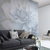 Veer Decor Pale Floral Beauty Grey Wall Mural 8416-VRZM-AC