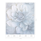 Veer Decor Pale Floral Beauty Grey Wall Mural 8416-VRZM-AC