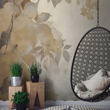 Veer Decor Afterglow Leaves Silver Wall Mural 8416-VRZM-AF-1