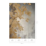Veer Decor Afterglow Leaves Gold Wall Mural 8416-VRZM-AF-2