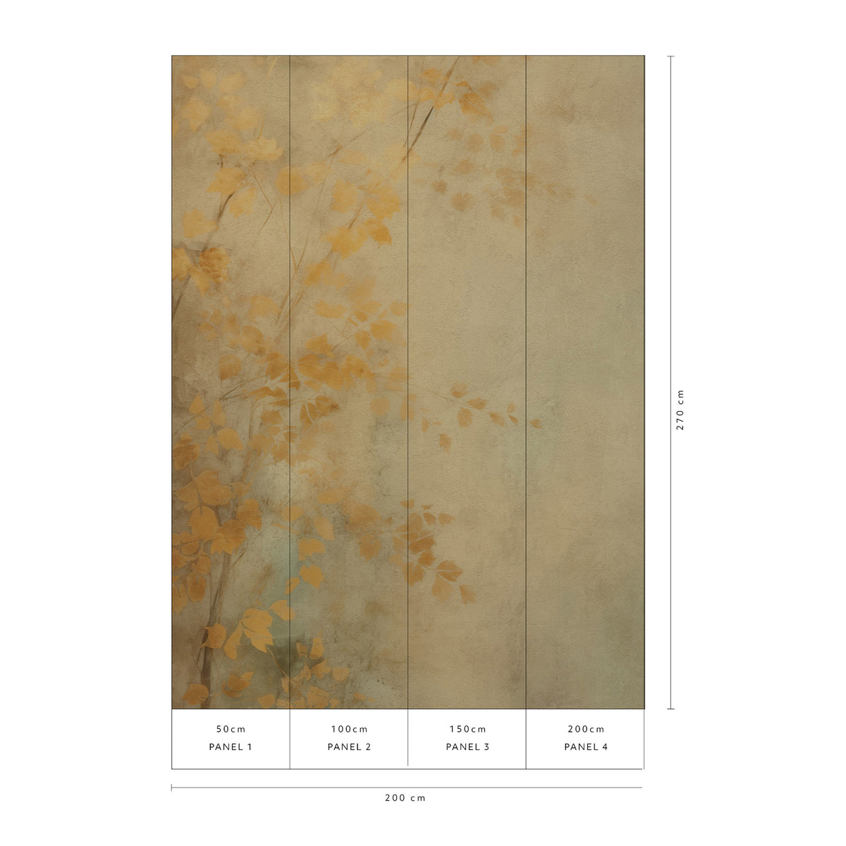 Veer Decor Golden Murmur Gold Wall Mural 8416-VRZM-AG