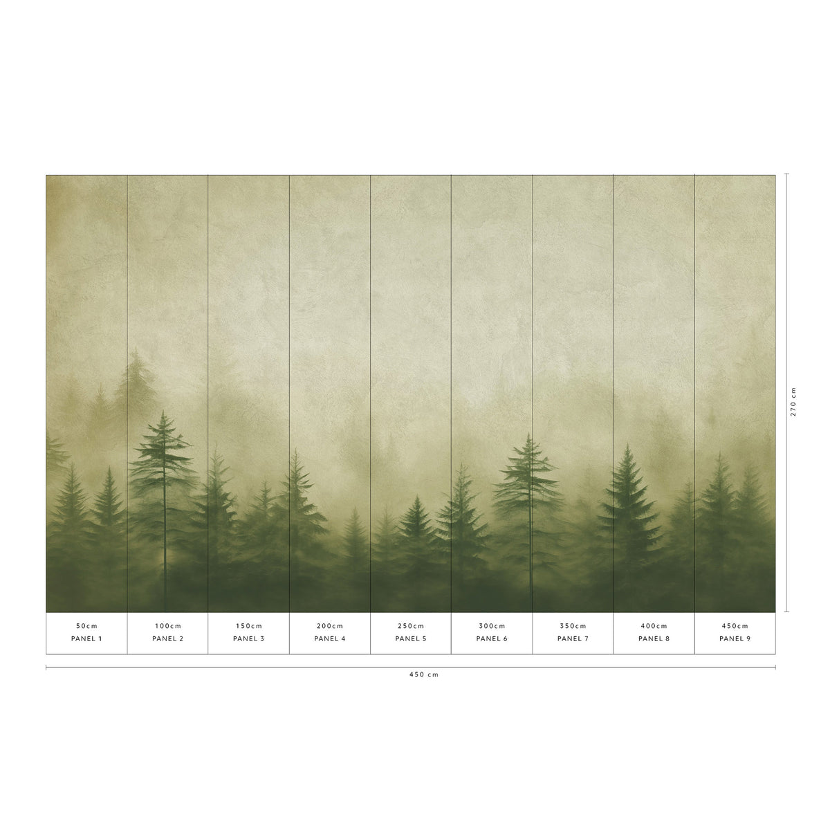 Veer Decor Silent Woods Green Wall Mural 8416-VRZM-AH-2
