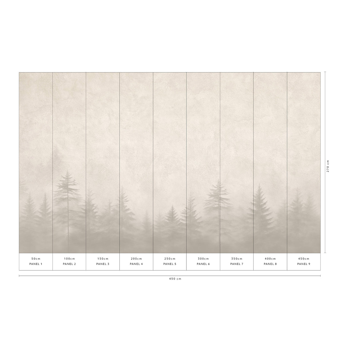 Veer Decor Silent Woods Cream Wall Mural 8416-VRZM-AH-3