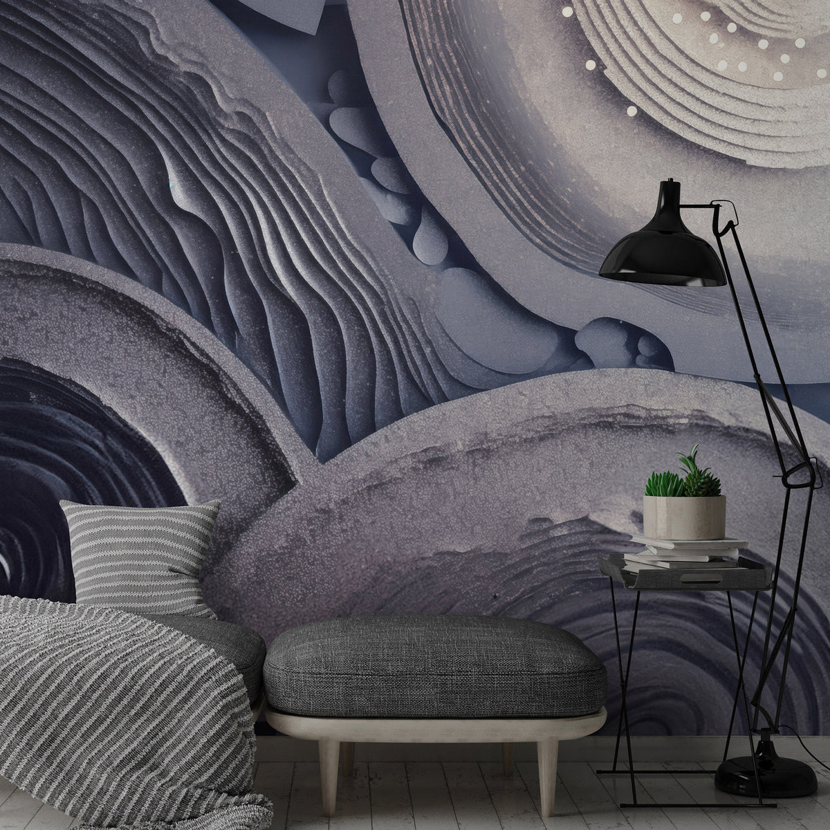 Veer Decor Wheels of Time Silver Wall Mural 8416-VRZM-AJ