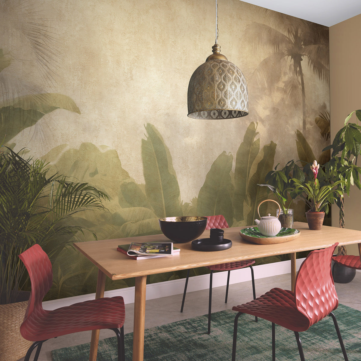 Veer Decor Tropical Haze Green Wall Mural 8416-VRZM-AK-1