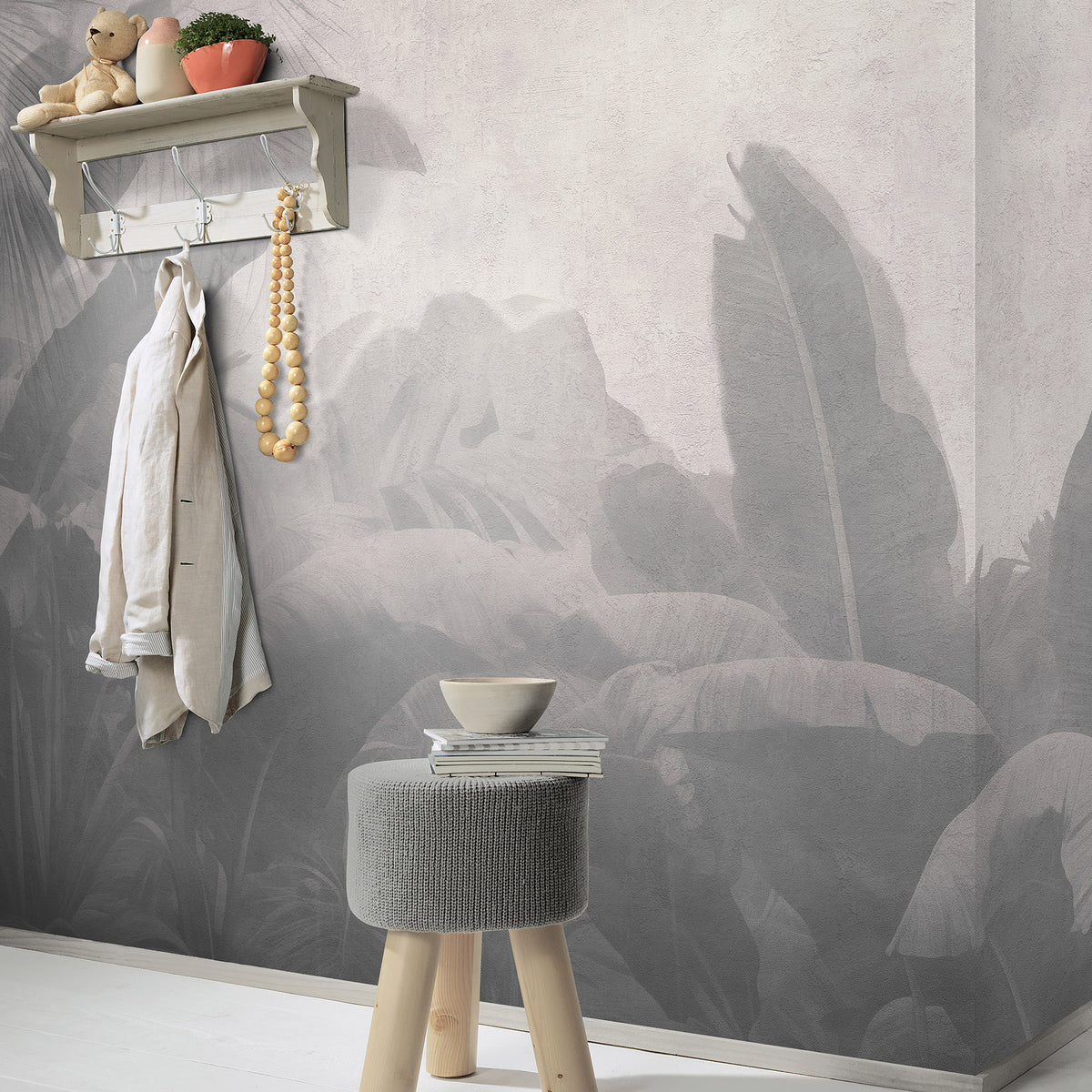 Veer Decor Tropical Haze Grey Wall Mural 8416-VRZM-AK-2